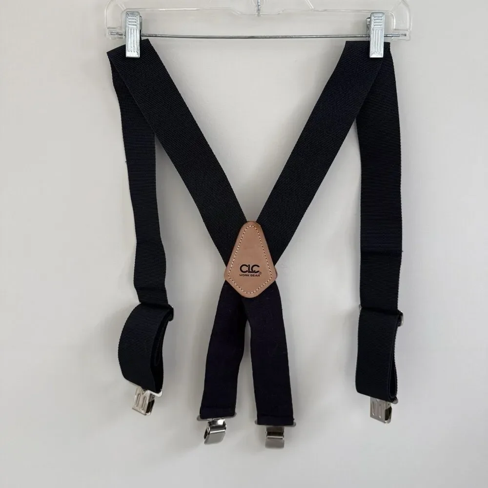 CLC Work Gear 110BLK Heavy Duty Work Suspenders Black Elastic X-Back NWOT